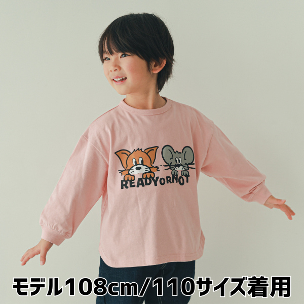 【25FW】キャットとマウス ロングTシャツ / ピンク