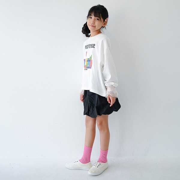 【25FW】シャーリング スカート / ブラック