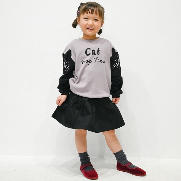 【25FW】シャーリング スカート / ブラック