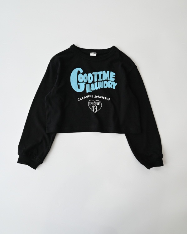 【セカンド】GOODショートロングTシャツ / ブラック
