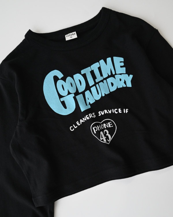 【セカンド】GOODショートロングTシャツ / ブラック