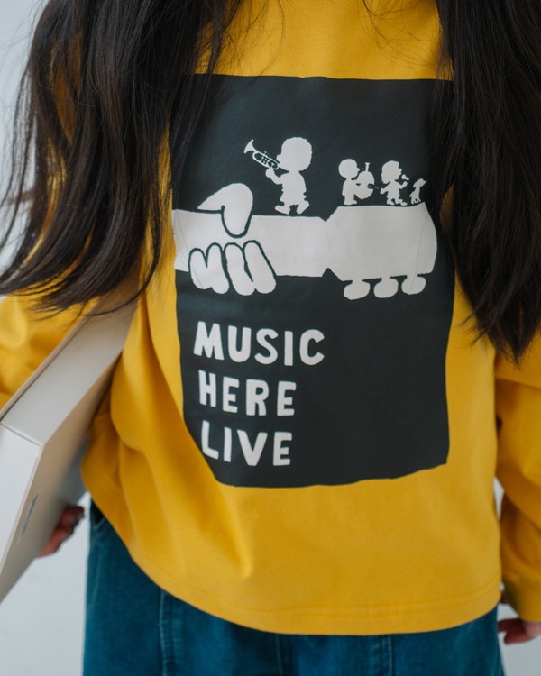 【セカンド】MUSIC ロングTシャツ / マスタード  
