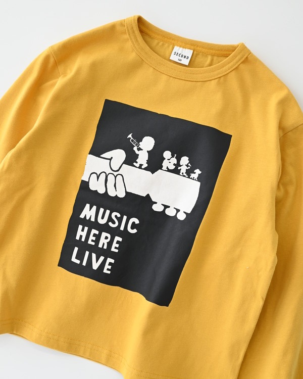 【セカンド】MUSIC ロングTシャツ / マスタード  