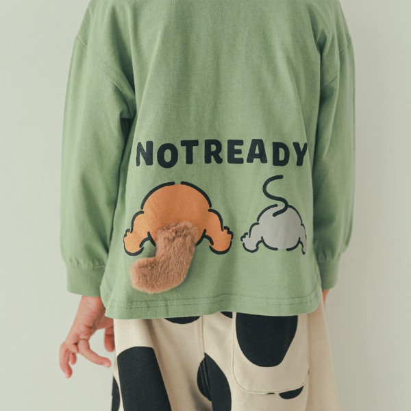 【25FW】キャットとマウス ロングＴシャツ / オリーブ