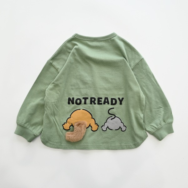 【25FW】キャットとマウス ロングＴシャツ / オリーブ