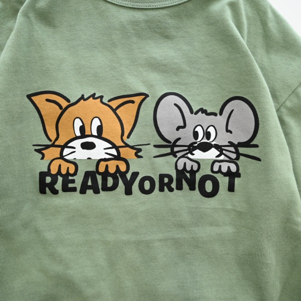 【25FW】キャットとマウス ロングＴシャツ / オリーブ