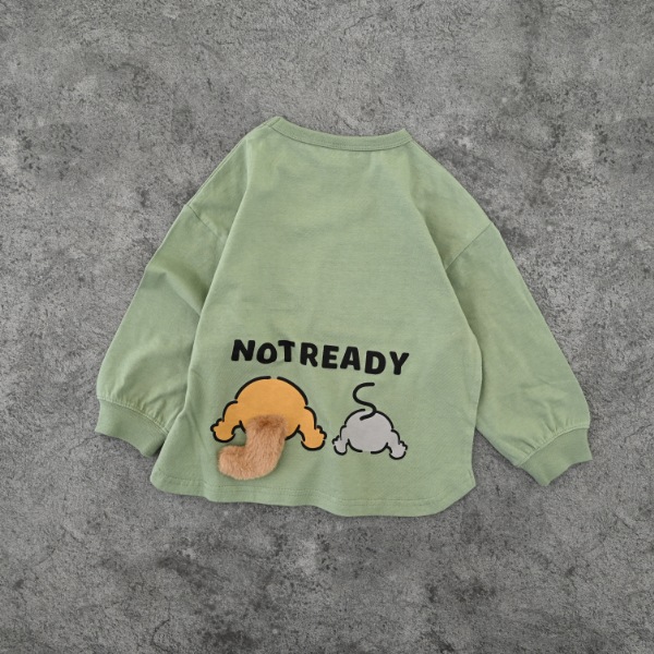 【25FW】キャットとマウス ロングＴシャツ / オリーブ