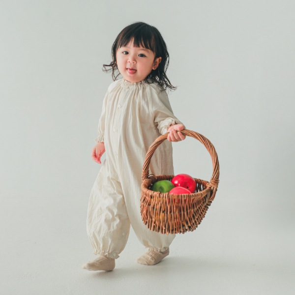 【25FW】フリル ロンパース / アイボリー