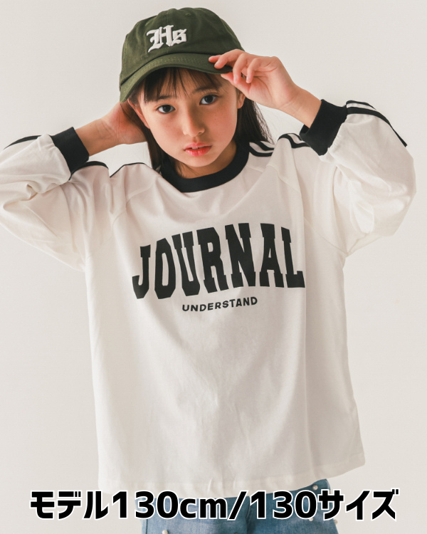 【ジーンズベー】JOURNALラインロングTシャツ / オフホワイト