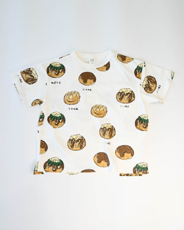 【ニコフラート】たこ焼き Tシャツ / オフホワイト