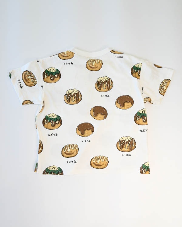【ニコフラート】たこ焼き Tシャツ / オフホワイト