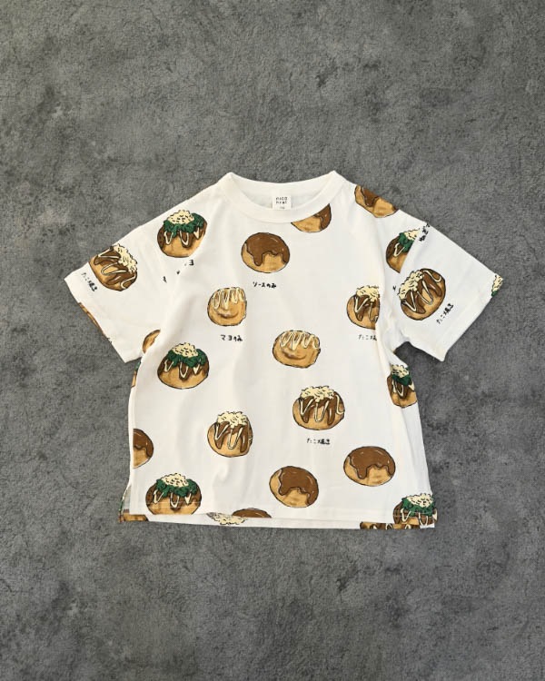 【ニコフラート】たこ焼き Tシャツ / オフホワイト
