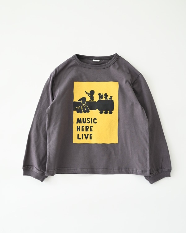 【セカンド】MUSIC ロングTシャツ / チャコールグレー