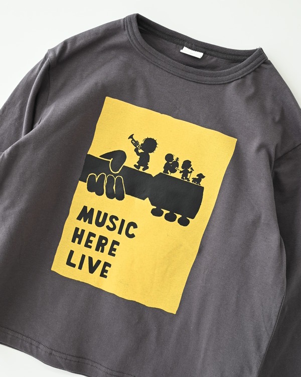 【セカンド】MUSIC ロングTシャツ / チャコールグレー