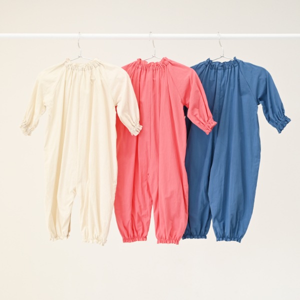 【25FW】フリル ロンパース / サーモンピンク