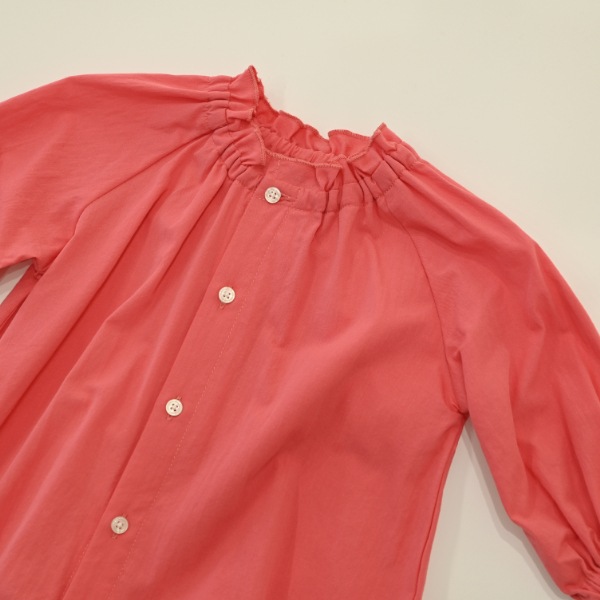 【25FW】フリル ロンパース / サーモンピンク