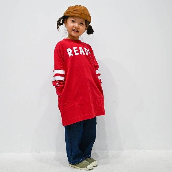 【25FW】ライン コクーンワンピース / レッド