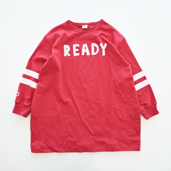 【25FW】ライン コクーンワンピース / レッド