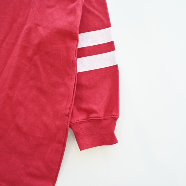 【25FW】ライン コクーンワンピース / レッド