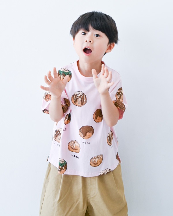 【ニコフラート】たこ焼き Tシャツ / ピンク