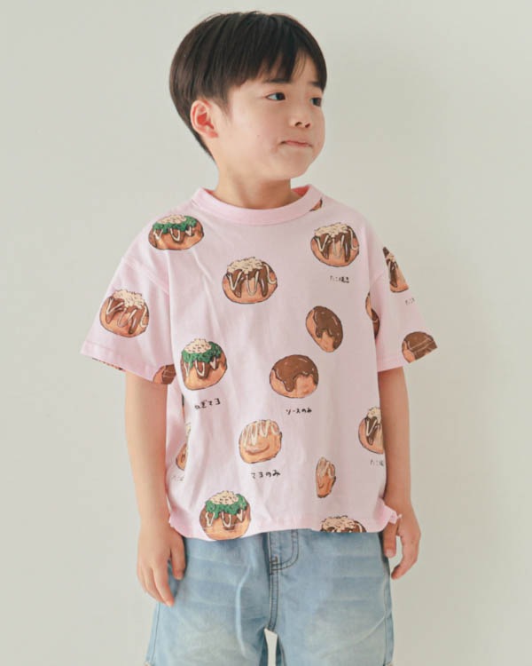 【ニコフラート】たこ焼き Tシャツ / ピンク
