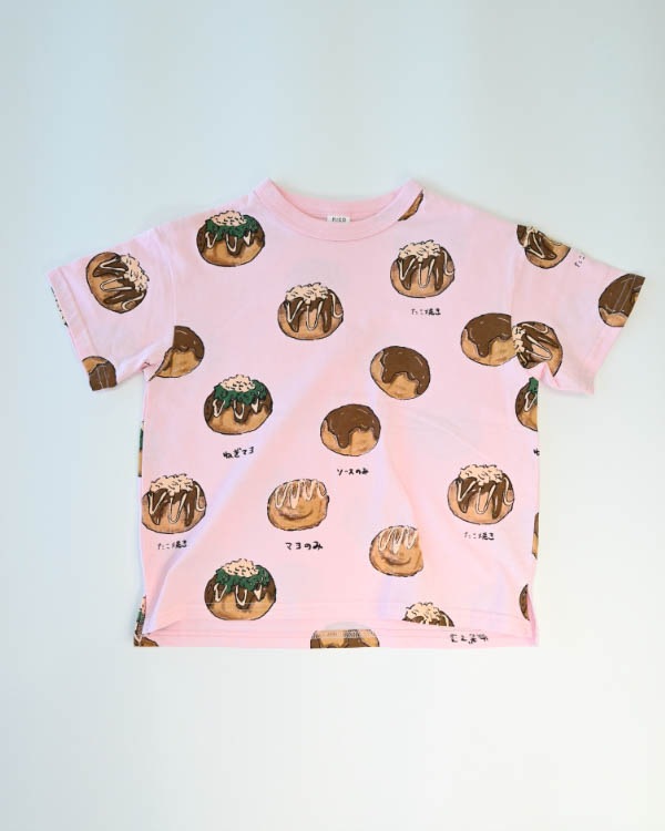 【ニコフラート】たこ焼き Tシャツ / ピンク