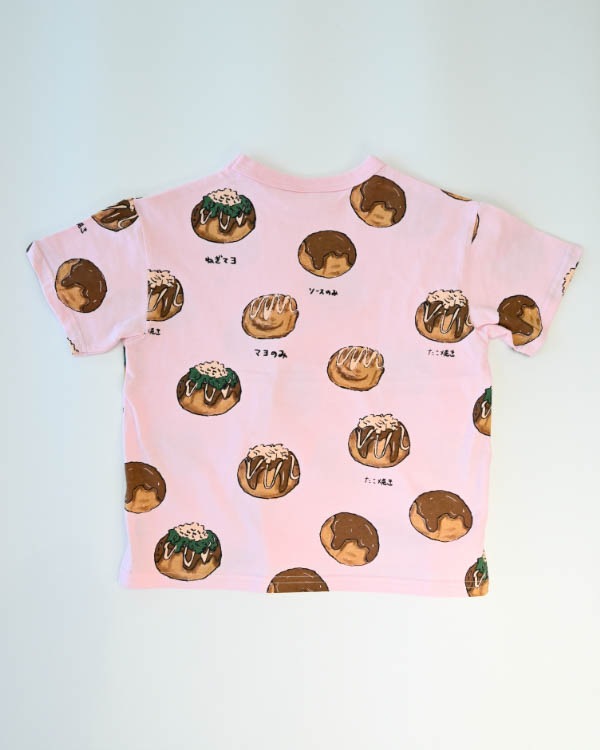【ニコフラート】たこ焼き Tシャツ / ピンク