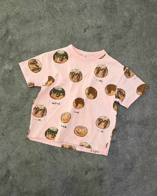 【ニコフラート】たこ焼き Tシャツ / ピンク
