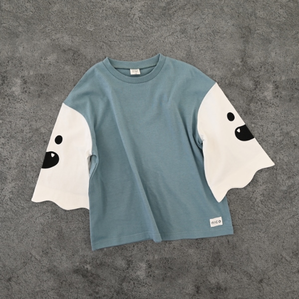 【25FW】おばけ袖 ロングＴシャツ / ブルー