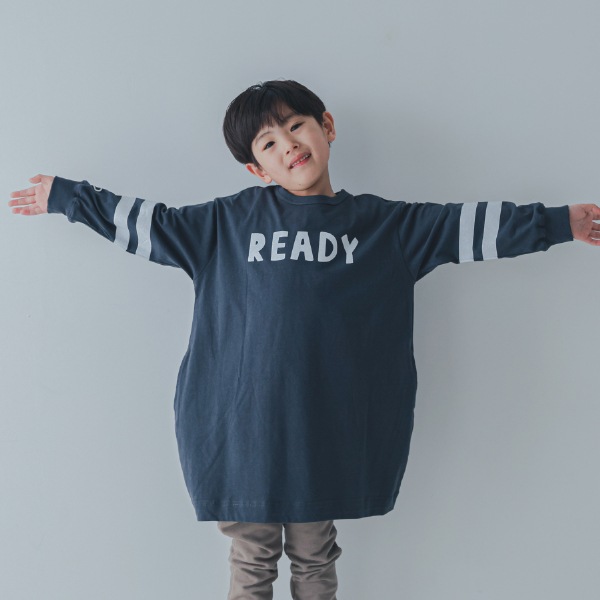 【25FW】ライン コクーンワンピース / チャコールグレー