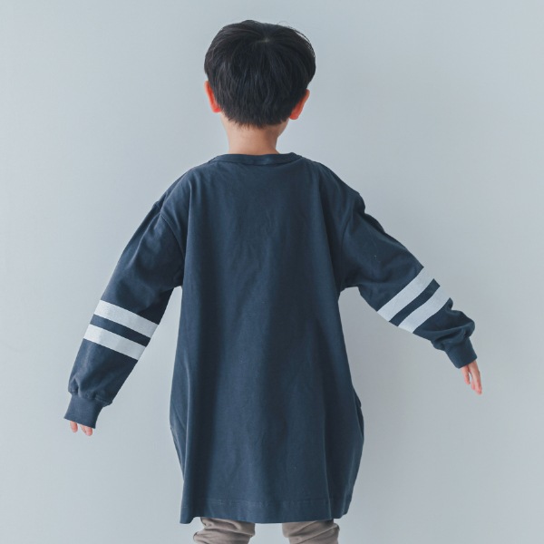 【25FW】ライン コクーンワンピース / チャコールグレー