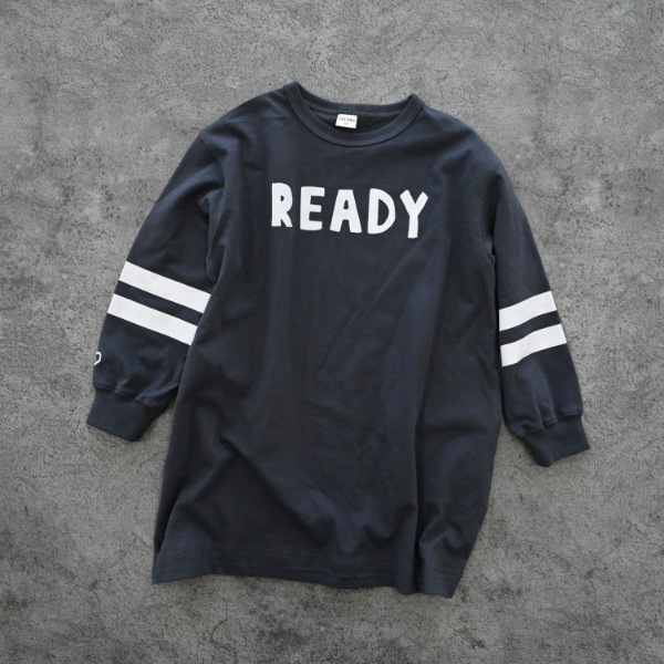 【25FW】ライン コクーンワンピース / チャコールグレー