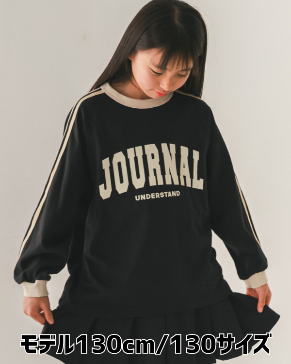 【ジーンズベー】JOURNALラインロングTシャツ / ブラック