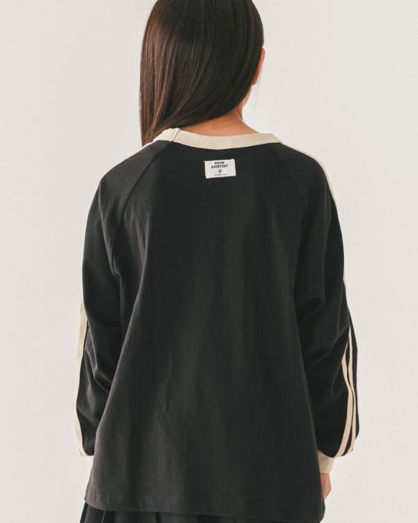 【ジーンズベー】JOURNALラインロングTシャツ / ブラック