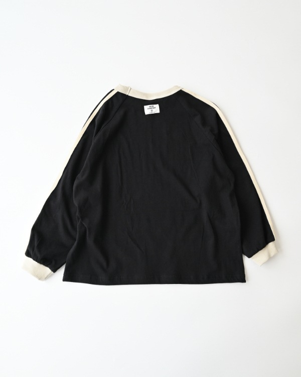 【ジーンズベー】JOURNALラインロングTシャツ / ブラック