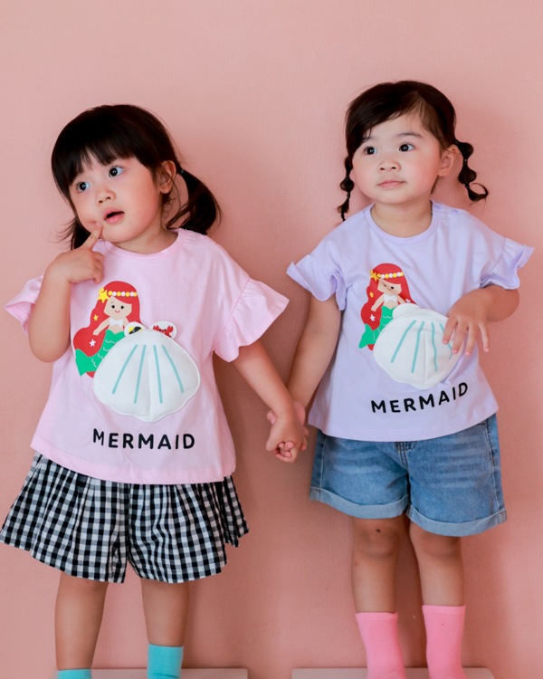 【チークルーム】マーメイド Tシャツ / ピンク