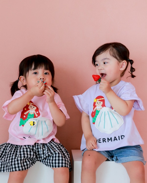 【チークルーム】マーメイド Tシャツ / ピンク