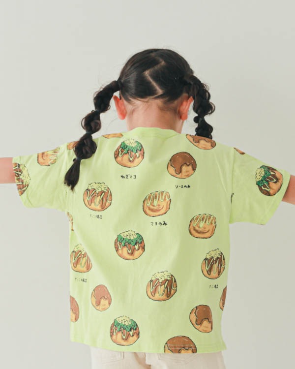 【ニコフラート】たこ焼き Tシャツ / ライトグリーン