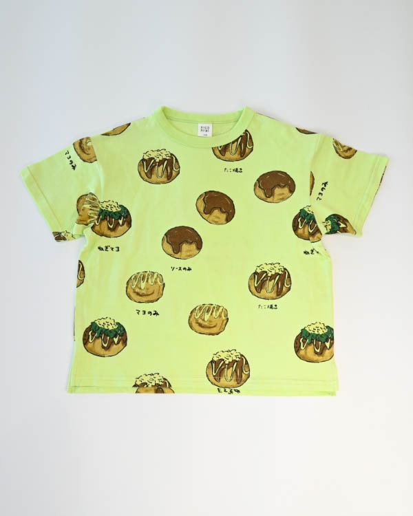 【ニコフラート】たこ焼き Tシャツ / ライトグリーン