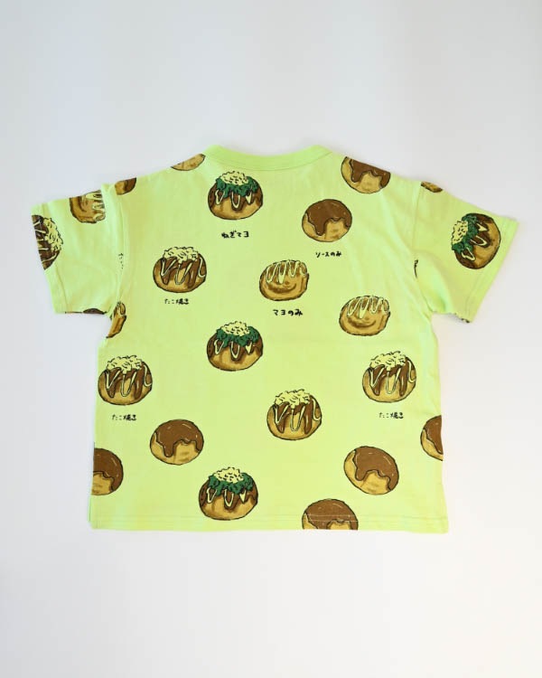 【ニコフラート】たこ焼き Tシャツ / ライトグリーン