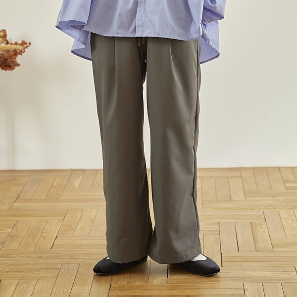 【25FW】ワイドフレアパンツ / チャコールグレー