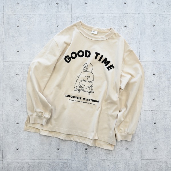 【25FW】GOOD TIME ロングTシャツ / サンド