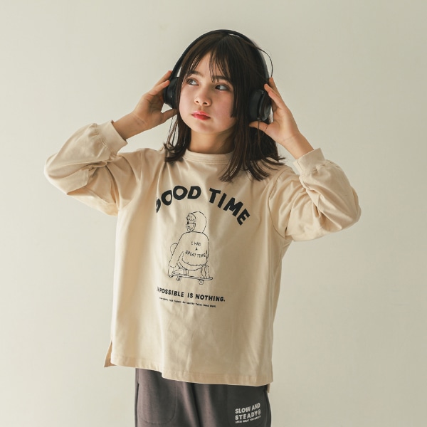 【25FW】GOOD TIME ロングTシャツ / サンド