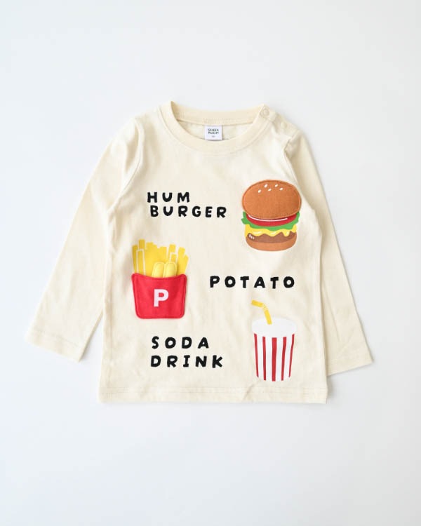 【チークルーム】キッズセットロングＴシャツ / アイボリー