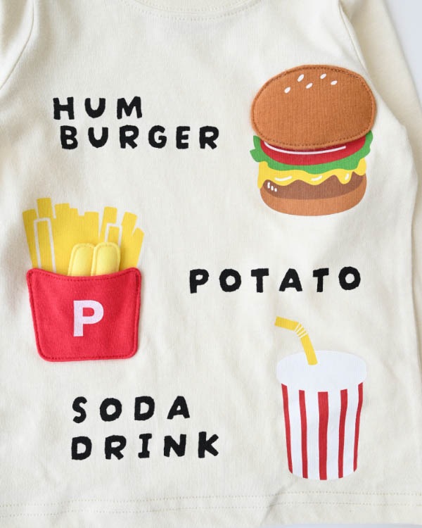 【チークルーム】キッズセットロングＴシャツ / アイボリー