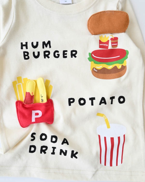 【チークルーム】キッズセットロングＴシャツ / アイボリー