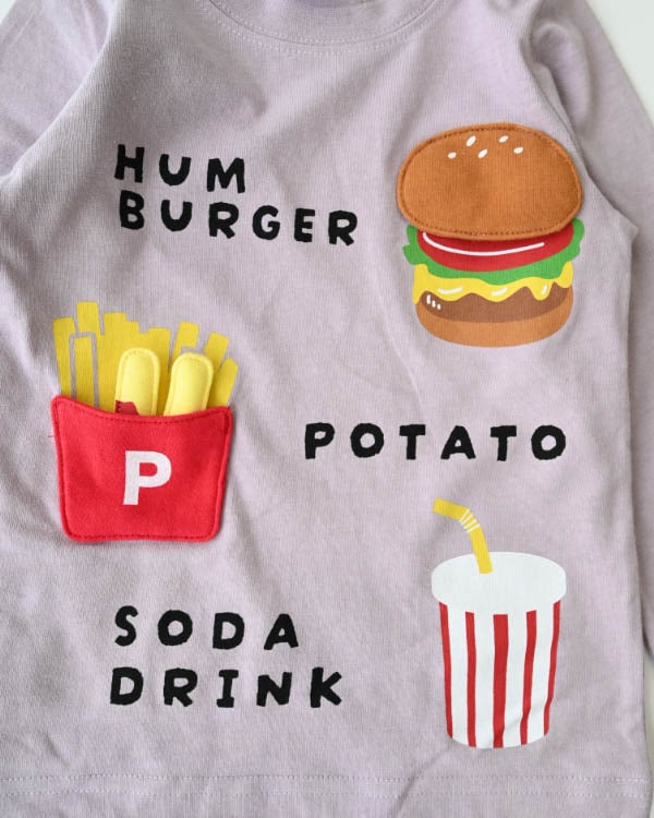 【チークルーム】キッズセットロングTシャツ / ラベンダー