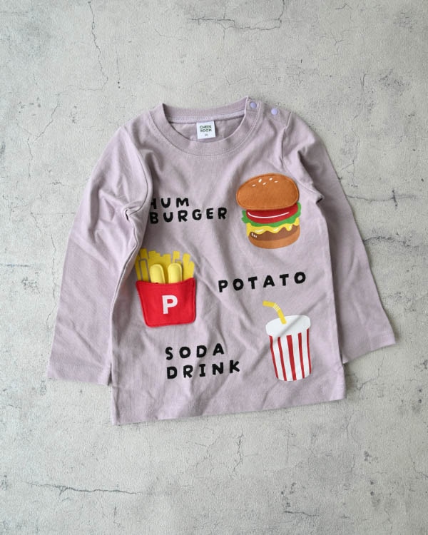 【チークルーム】キッズセットロングTシャツ / ラベンダー