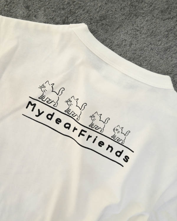 【ニコフラート】ねこポケット Tシャツ / オフホワイト
