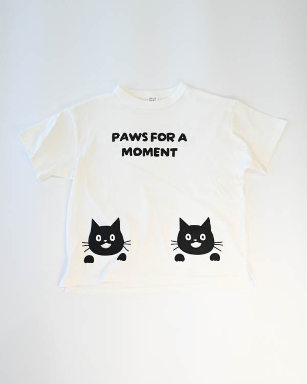 【ニコフラート】ねこポケット Tシャツ / オフホワイト